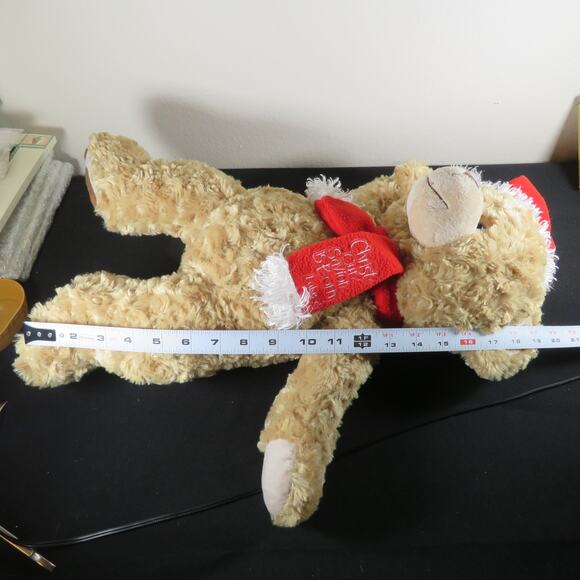 Fiesta Christian Christmas Bear Plush 21" with Santa Hat & Scarf Stuffed Animal - Picture 13 of 16